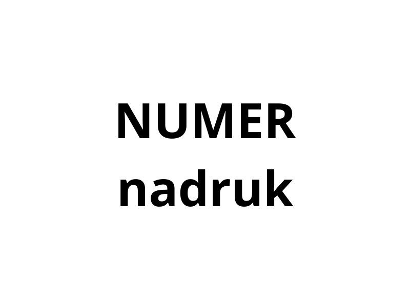 NUMER - nadruk